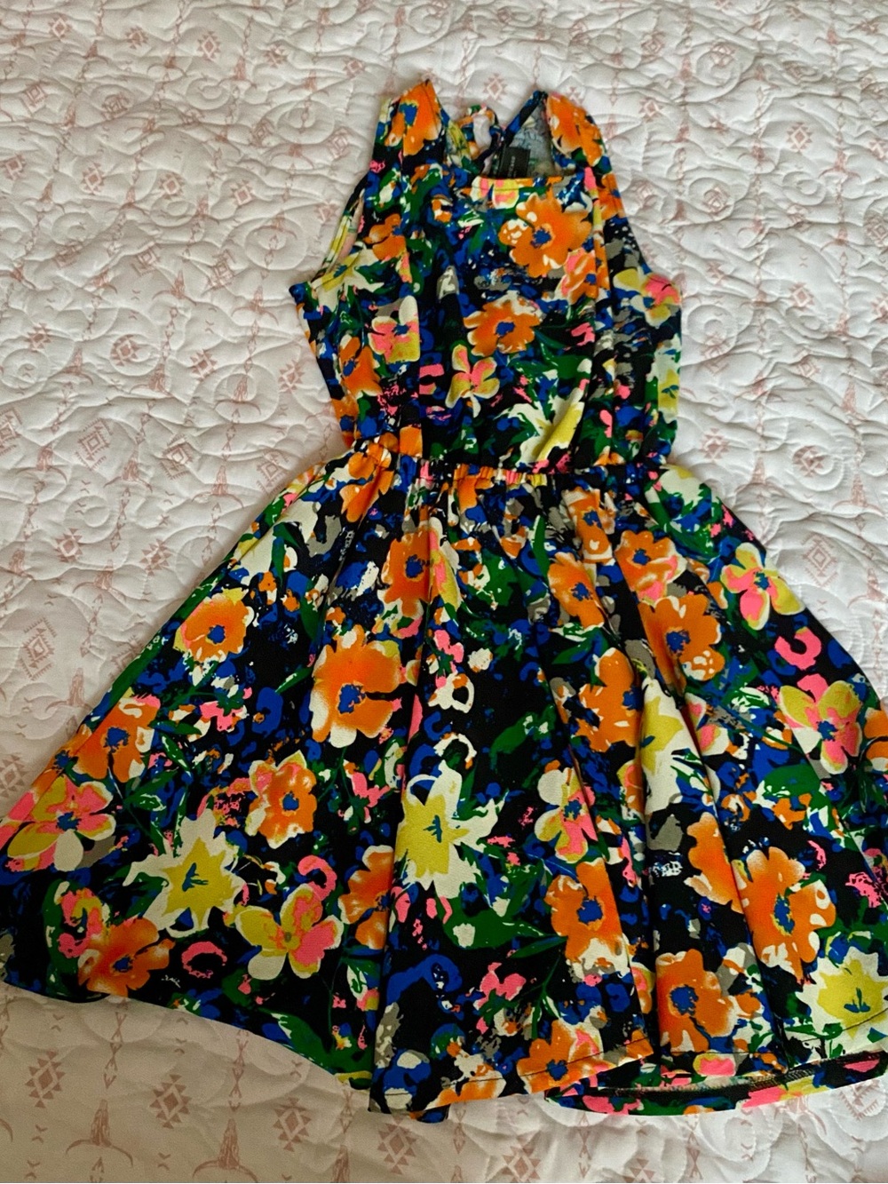 Akira multi color flower mini dress